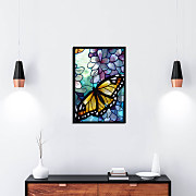 Plagát Kvetinová vitráž s motýľom zv6721